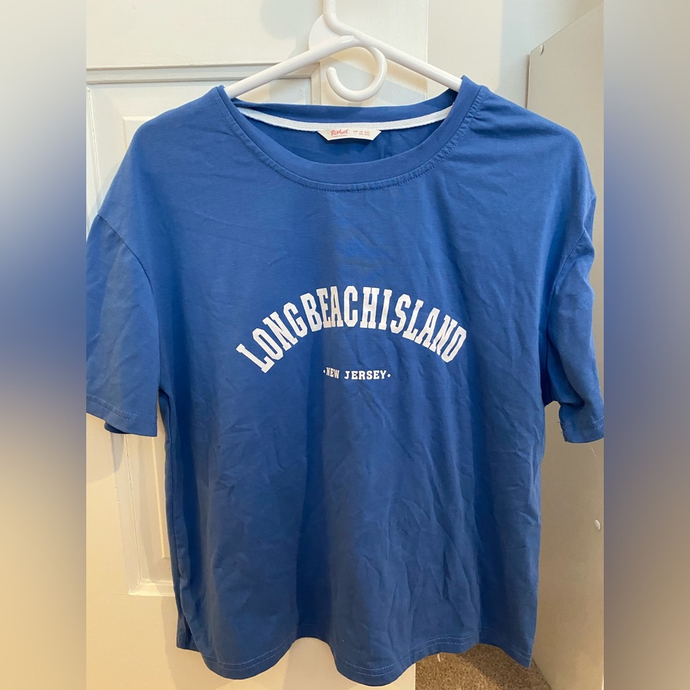 Romwe large blue tee shirt